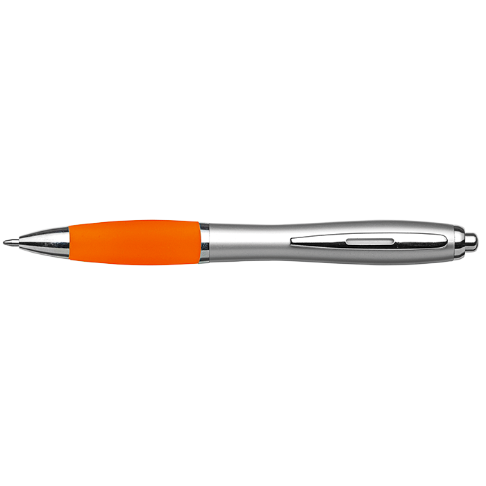 Silver Barrel Curved Design Ballpoint Pen - Image 2