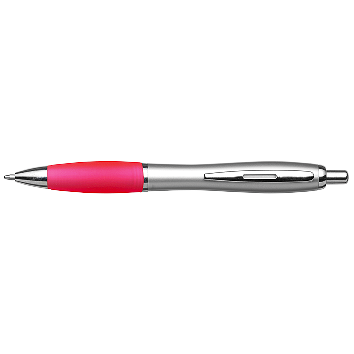 Silver Barrel Curved Design Ballpoint Pen - Image 4
