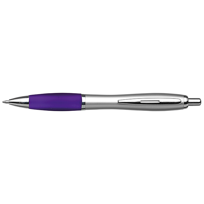 Silver Barrel Curved Design Ballpoint Pen - Image 5