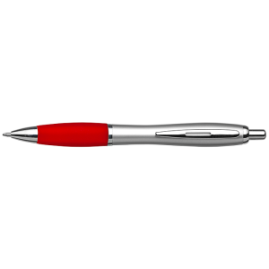 Silver Barrel Curved Design Black Ink Pen