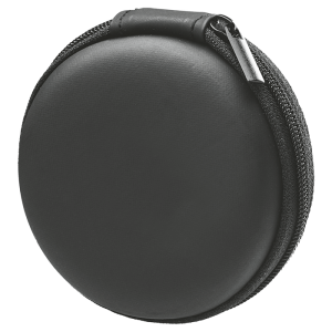 IND Aux Earphone with mic in round PU case