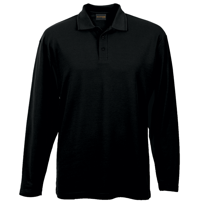 175g Pique Knit Long Sleeve Golfer Mens - Image 5