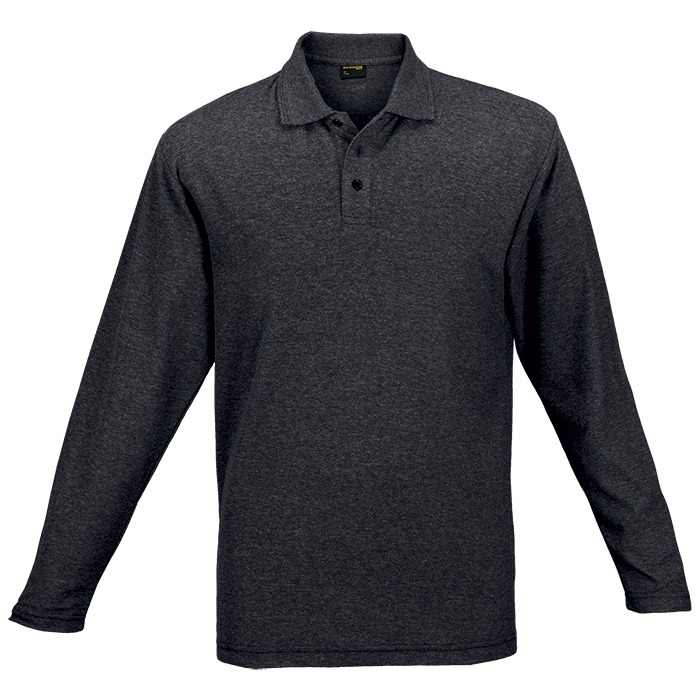 175g Pique Knit Long Sleeve Golfer Mens - Image 4