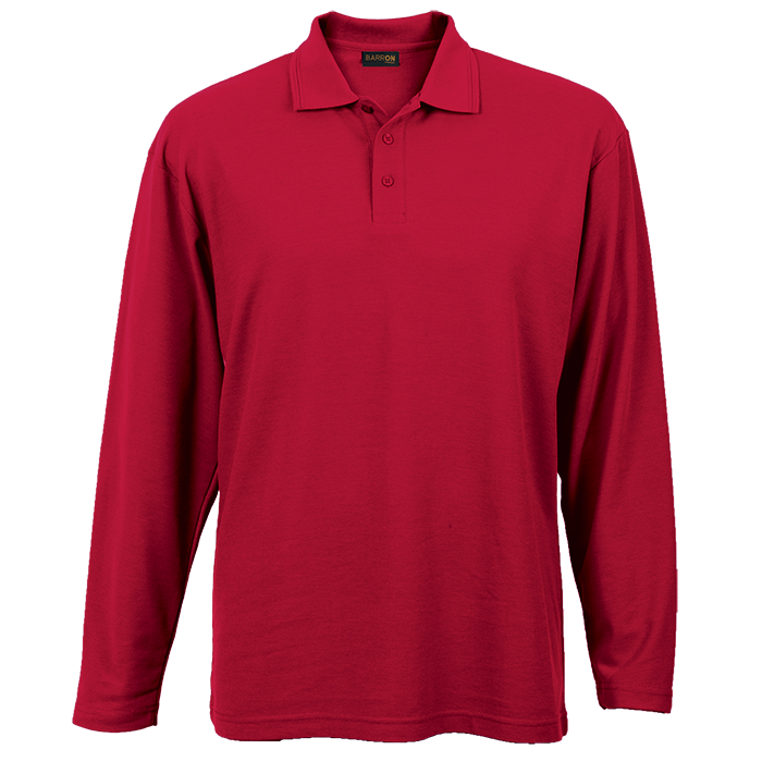 175g Pique Knit Long Sleeve Golfer Mens - Image 2