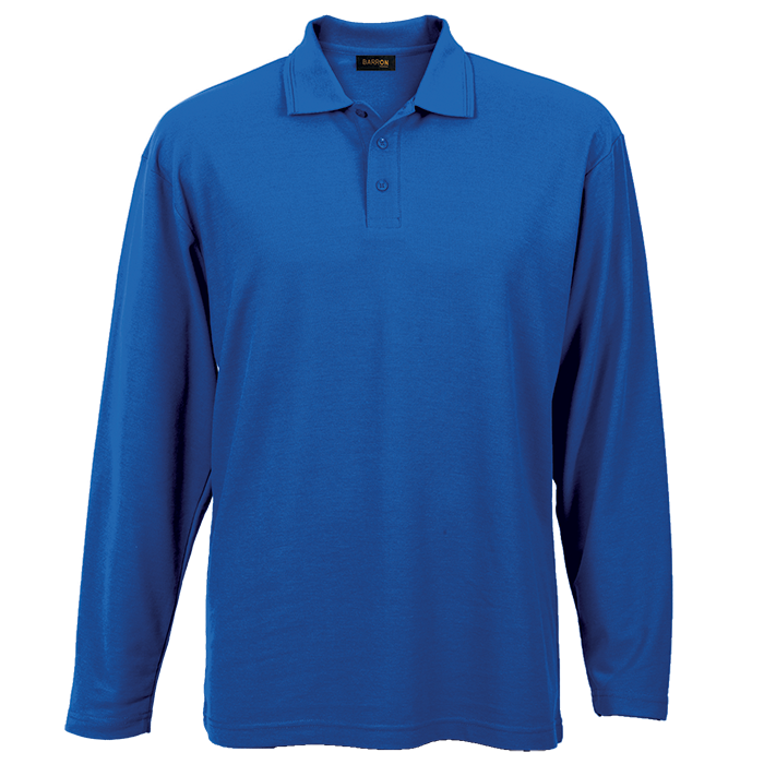 175g Pique Knit Long Sleeve Golfer Mens - Image 6