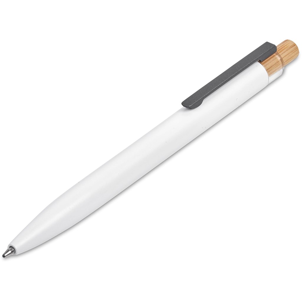 Okiyo Mimo Recycled Aluminium Ball Pen - Solid White - Image 4