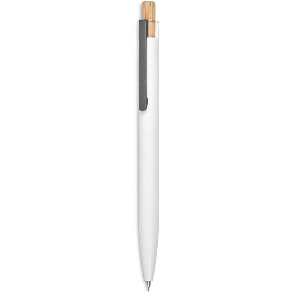 Okiyo Mimo Recycled Aluminum Ball Pen & Pencil Set - Solid White - Image 8