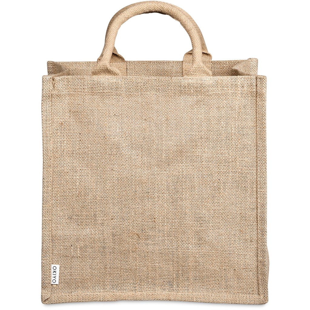 Okiyo Nuri Sublimated Pocket Jute Tote - Image 2