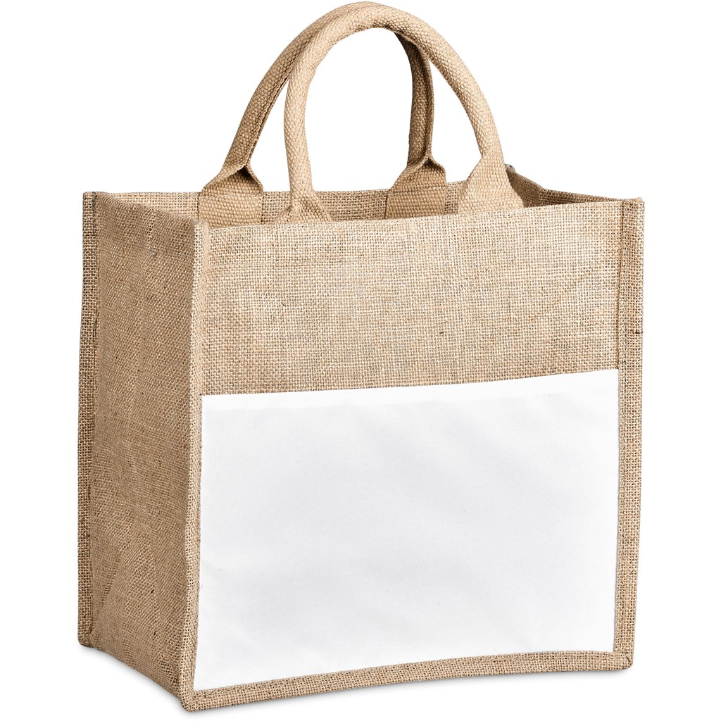 Okiyo Nuri Sublimated Pocket Jute Tote - Image 4