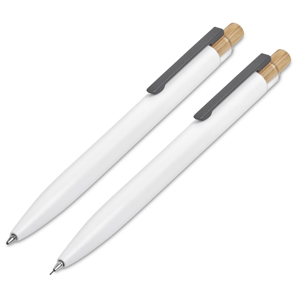 Okiyo Mimotu Ball Pen & Pencil Set - Solid White - Image 3