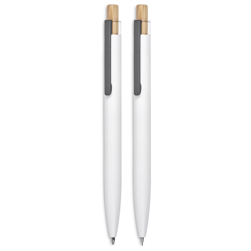 Okiyo Mimotu Ball Pen & Pencil Set - Solid White - Image 4