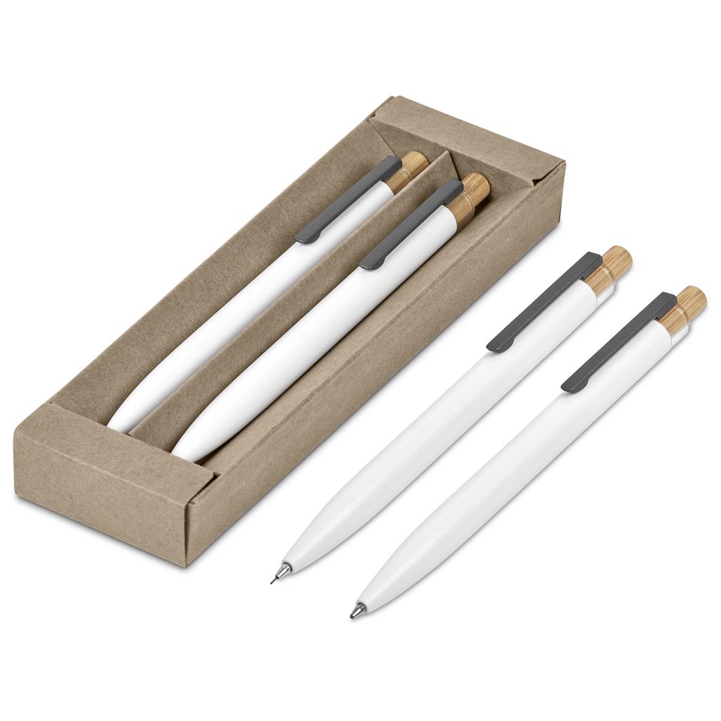 Okiyo Mimotu Ball Pen & Pencil Set - Solid White - Image 5