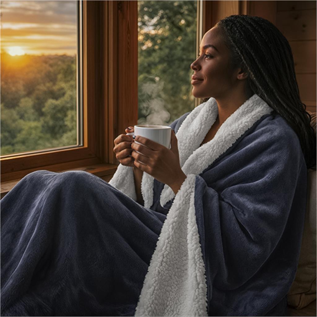 Serendipio Glacial Sherpa Fleece Blanket - Image 3
