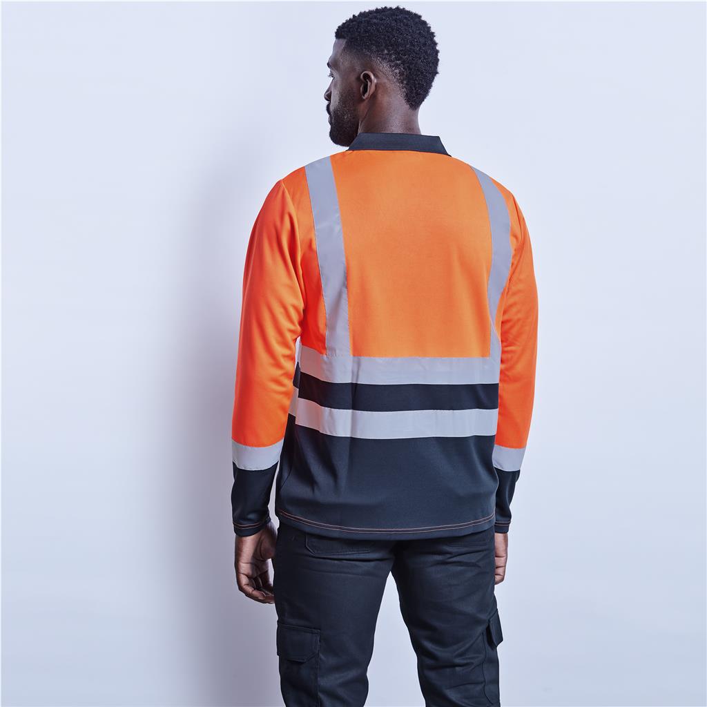 Long Sleeve Surveyor Two-Tone Hi-Viz Golf Shirt - Image 3