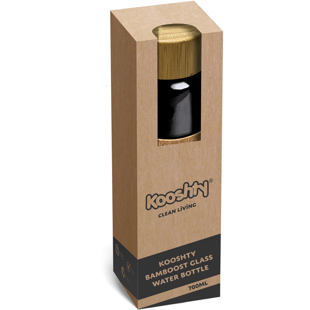Kooshty Clear Bamboost Glass Water Bottle - 700ml - Image 5