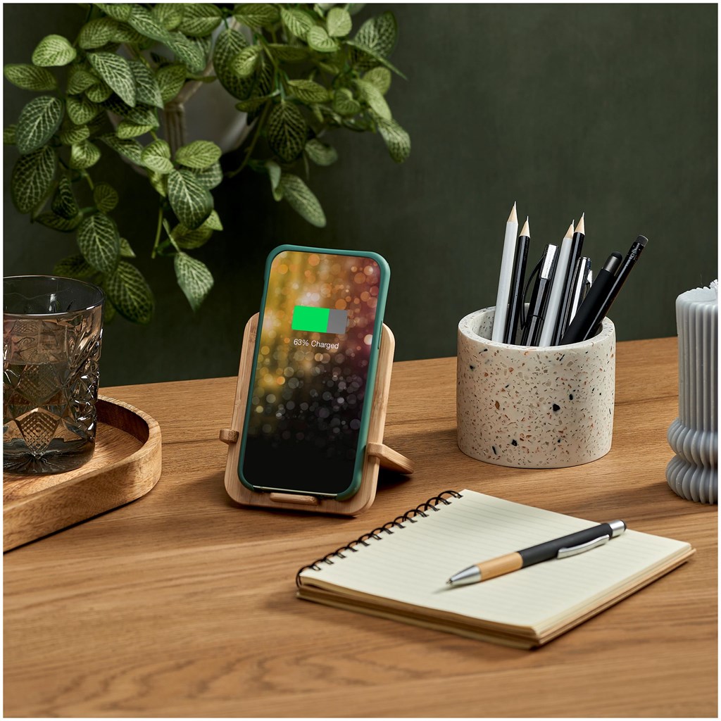 Okiyo Noryoku Bamboo Wireless Charging Phone Stand - Image 4