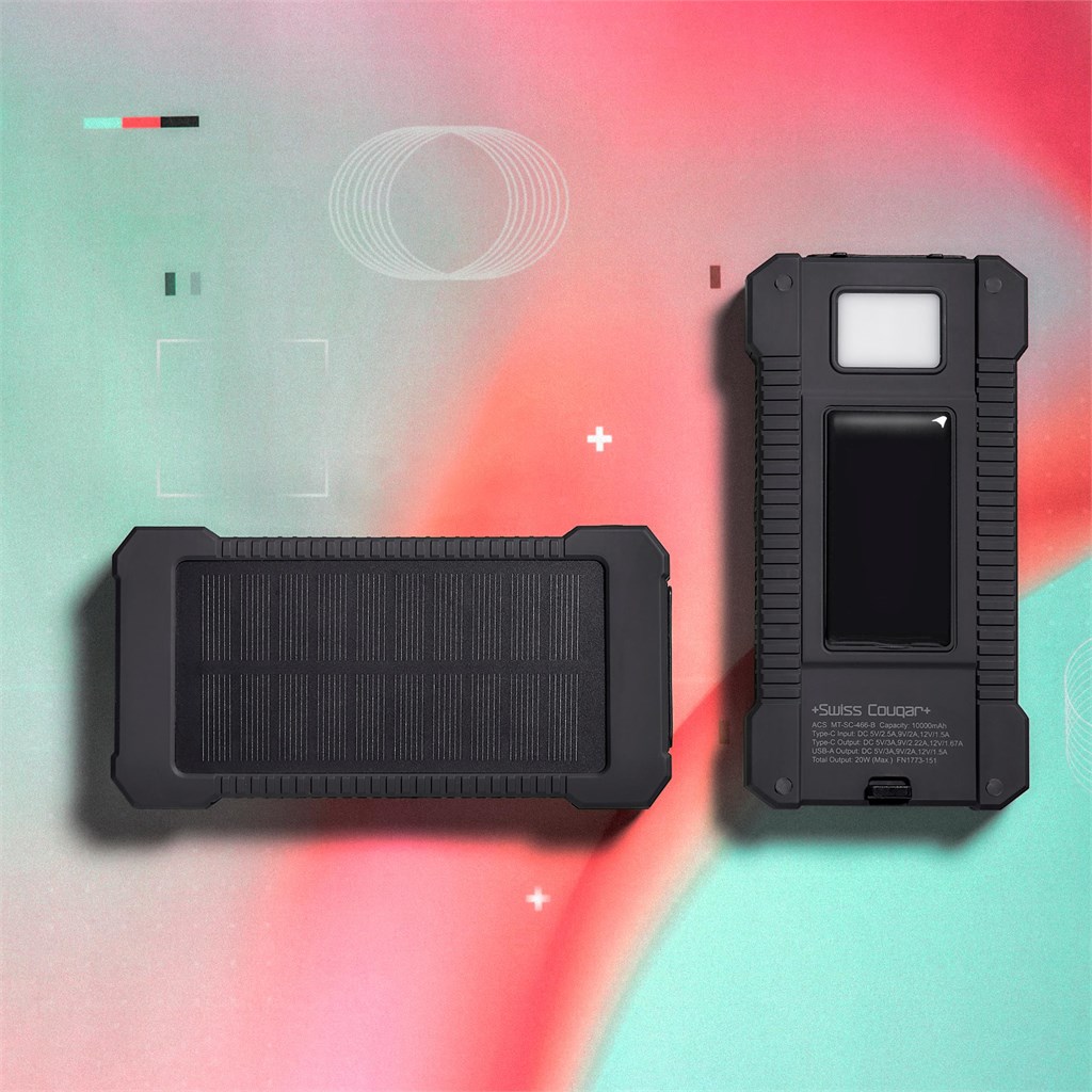 Swiss Cougar Durban Fast Charge 20W Solar Power Bank -10 000mAh - Image 2