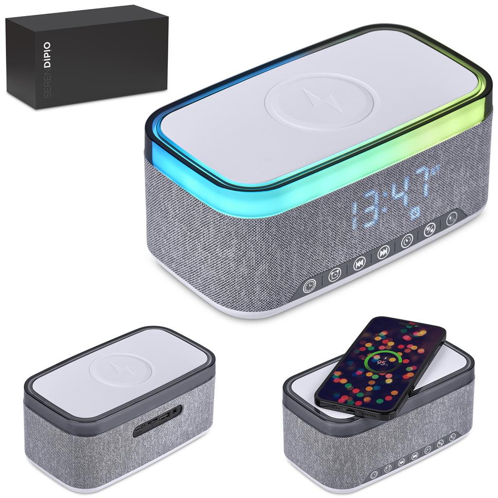 Serendipio Cumberland 10W Bluetooth Speaker Wireless Charger & Clock - Image 3