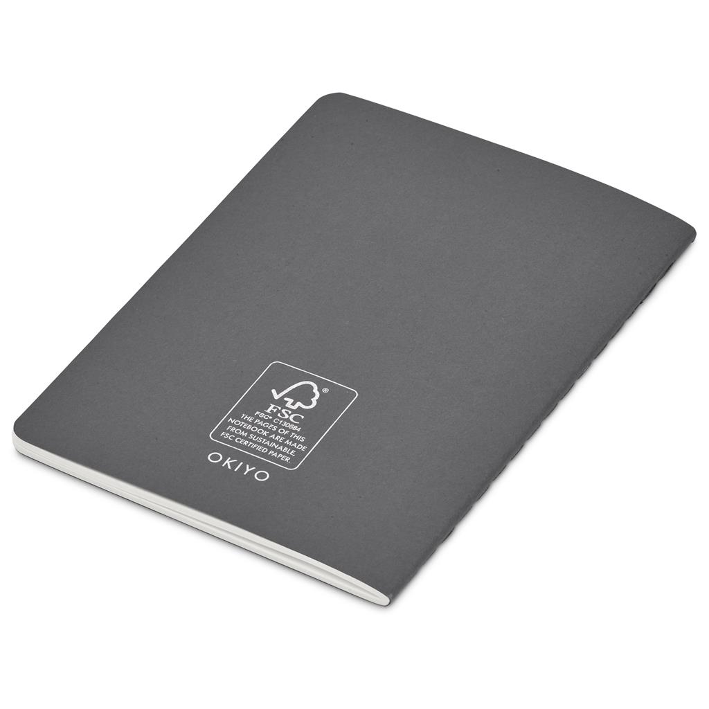 Okiyo Emika FSC Certified Paper A6 Soft Cover Notebook - Dark Grey - Image 4