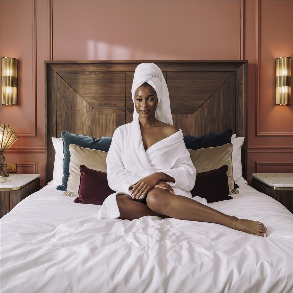 Serendipio Langham Ladies Coral Fleece Bathrobe - Image 2