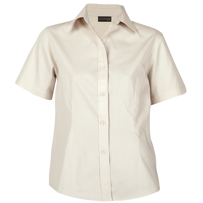 Brushed Cotton Twill Blouse Short Sleeve Ladies - Image 2