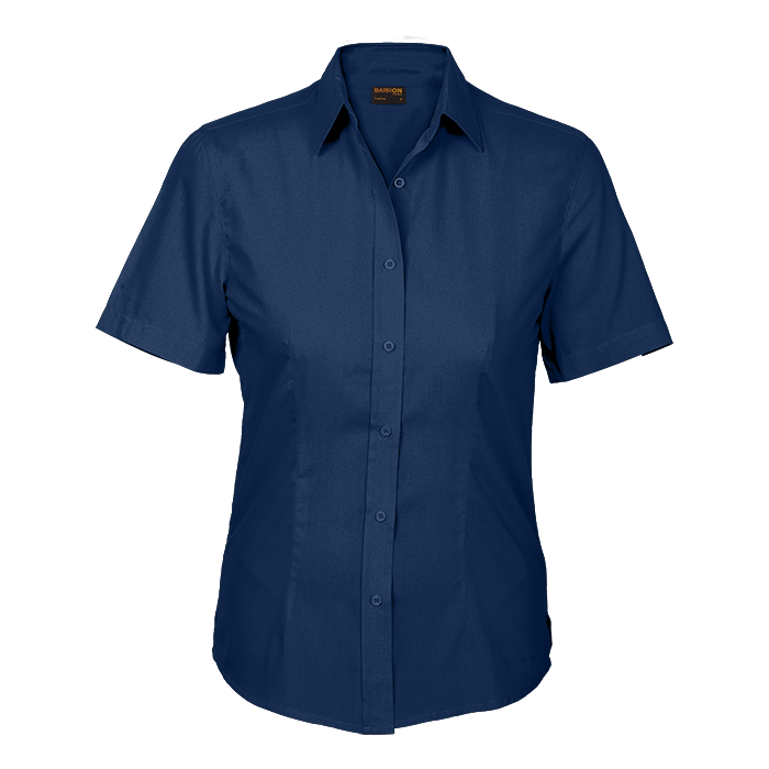 Basic Poly Cotton Blouse Short Sleeve Ladies - Image 3