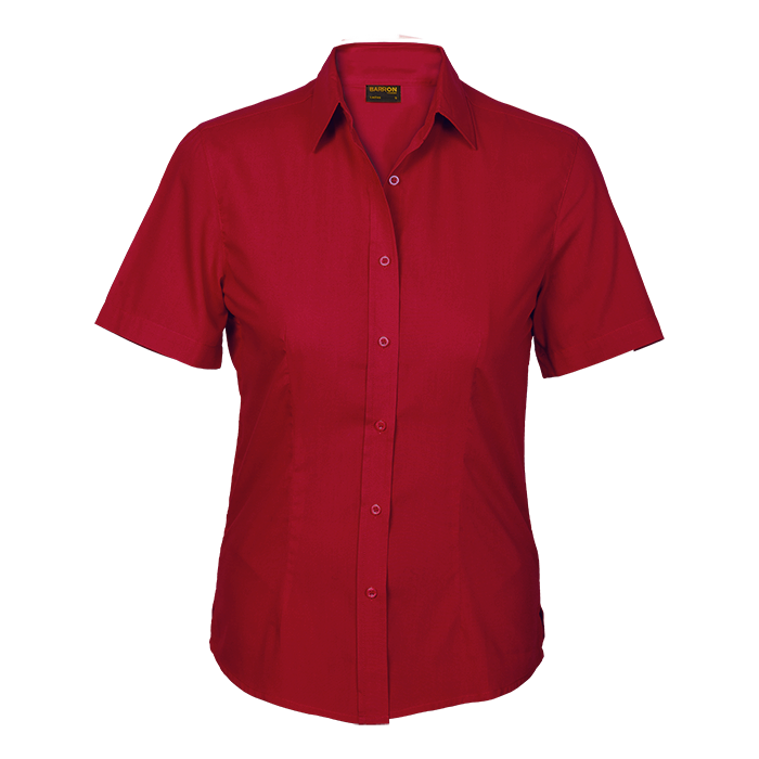 Basic Poly Cotton Blouse Short Sleeve Ladies - Image 6