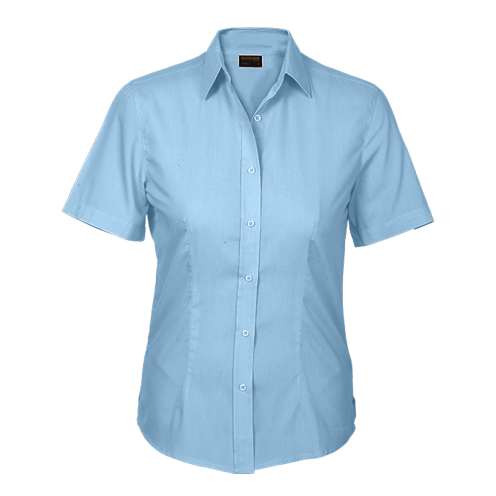 Basic Poly Cotton Blouse Short Sleeve Ladies - Image 2