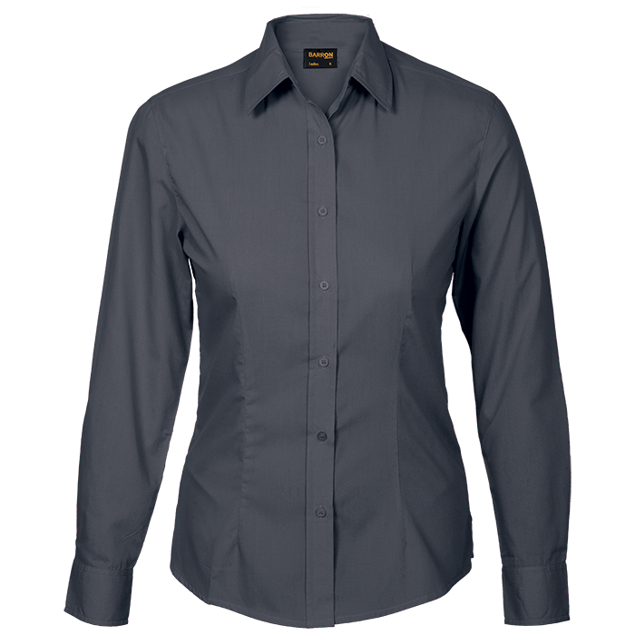 Basic Poly Cotton Blouse Long Sleeve Ladies - Image 5