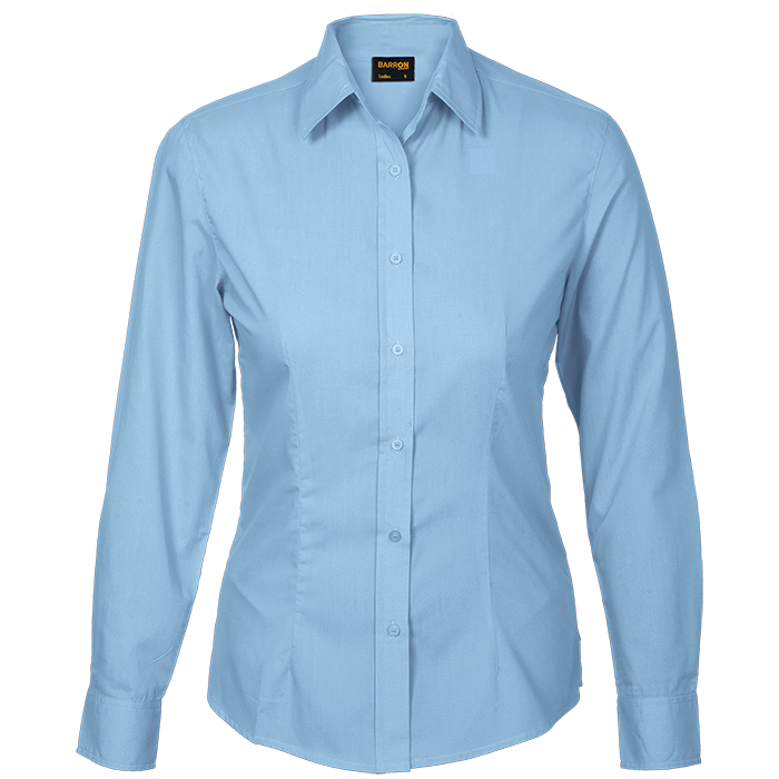 Basic Poly Cotton Blouse Long Sleeve Ladies - Image 4