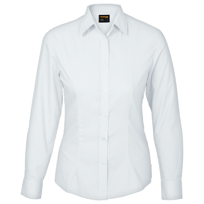 Basic Poly Cotton Blouse Long Sleeve Ladies - Image 6