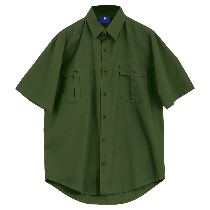 Plain Bush Shirt Mens - Image 6