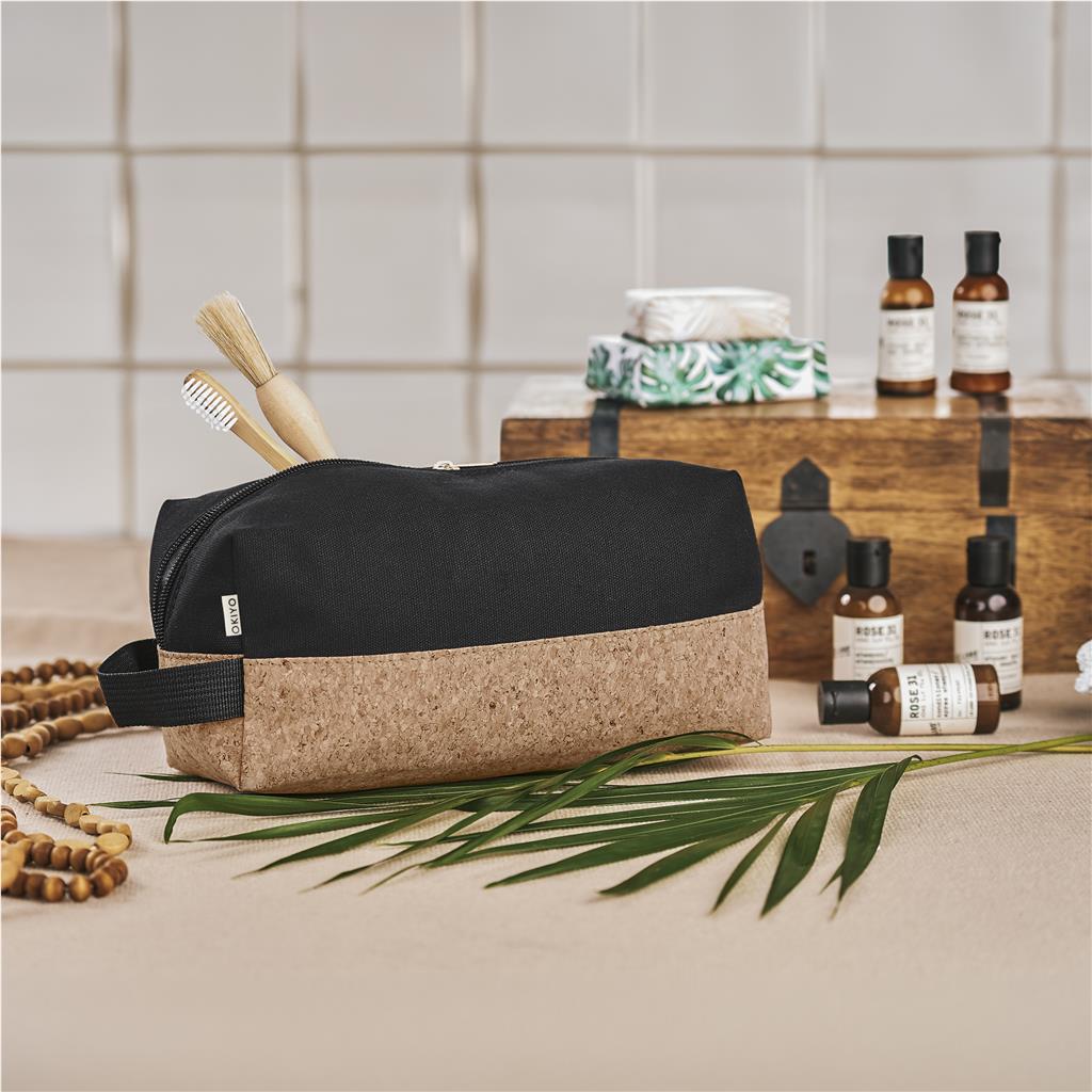 Okiyo Koruku Cork & Cotton Toiletry Bag - Image 2