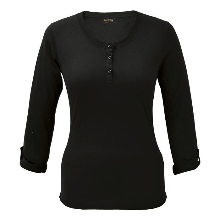 145g Henley Long Sleeve T-Shirt Ladies - Image 4
