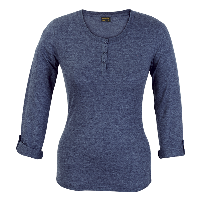 145g Henley Long Sleeve T-Shirt Ladies - Image 3