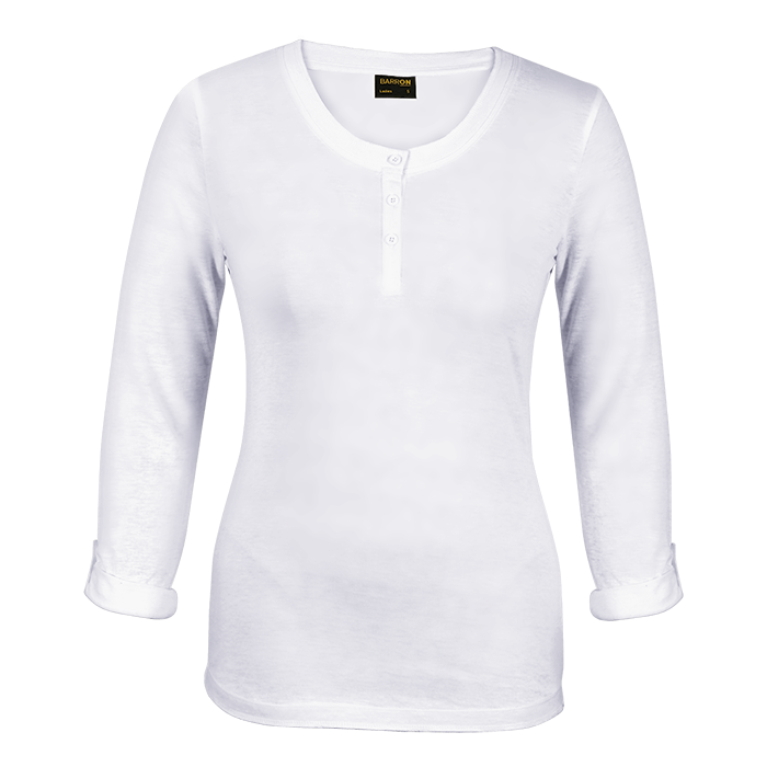145g Henley Long Sleeve T-Shirt Ladies - Image 2