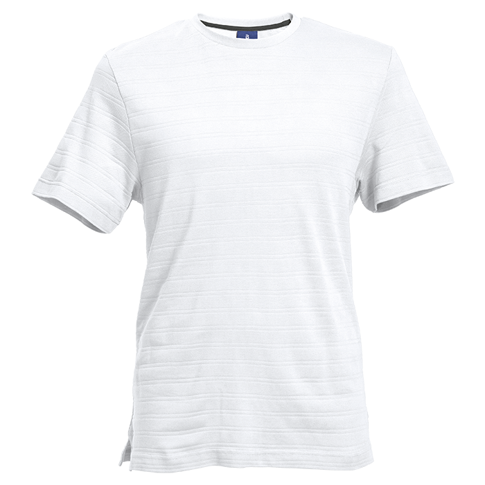 170g Pique Knit Jacquard Stripe T-Shirt - Image 3