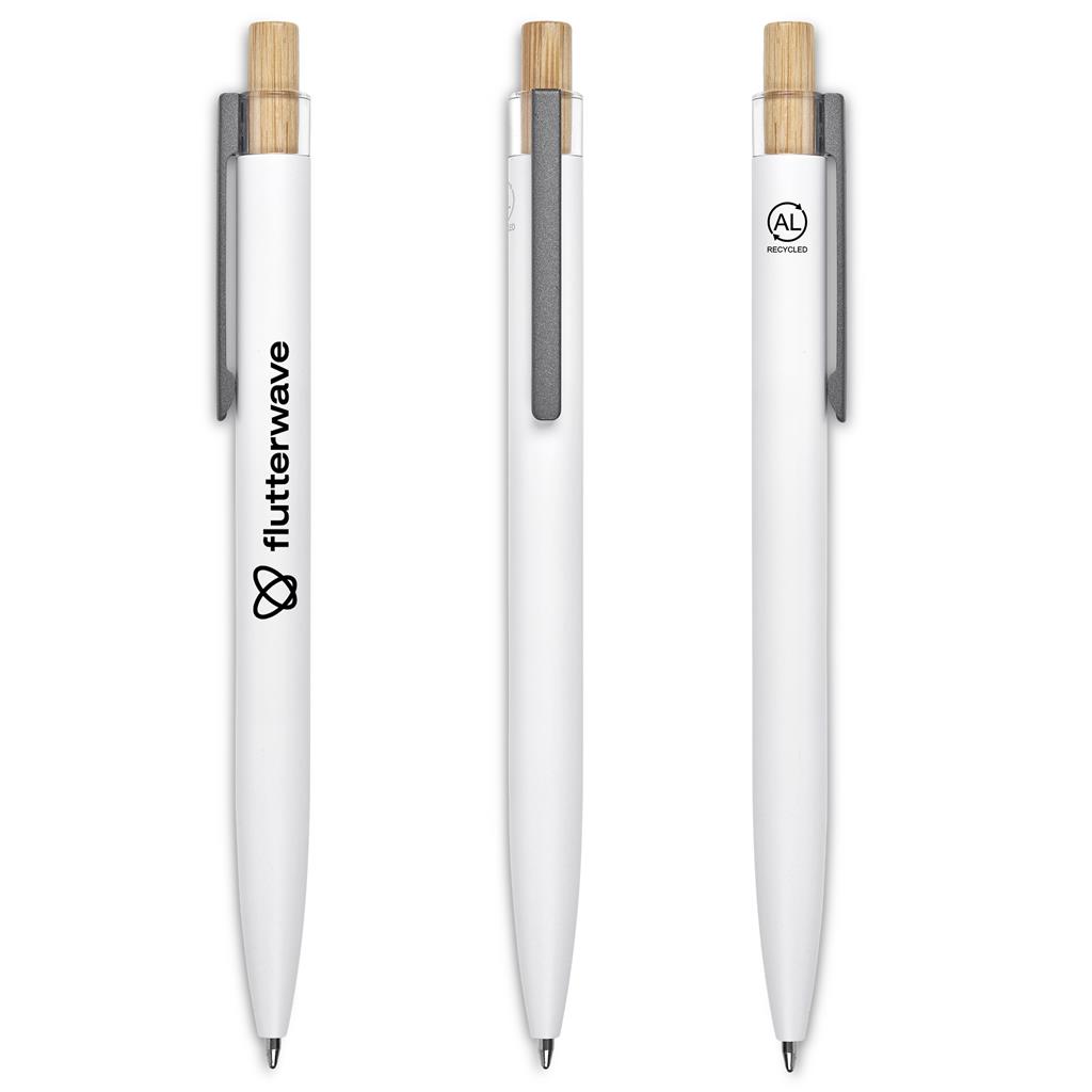 Okiyo Mimo Recycled Aluminium Ball Pen - Solid White