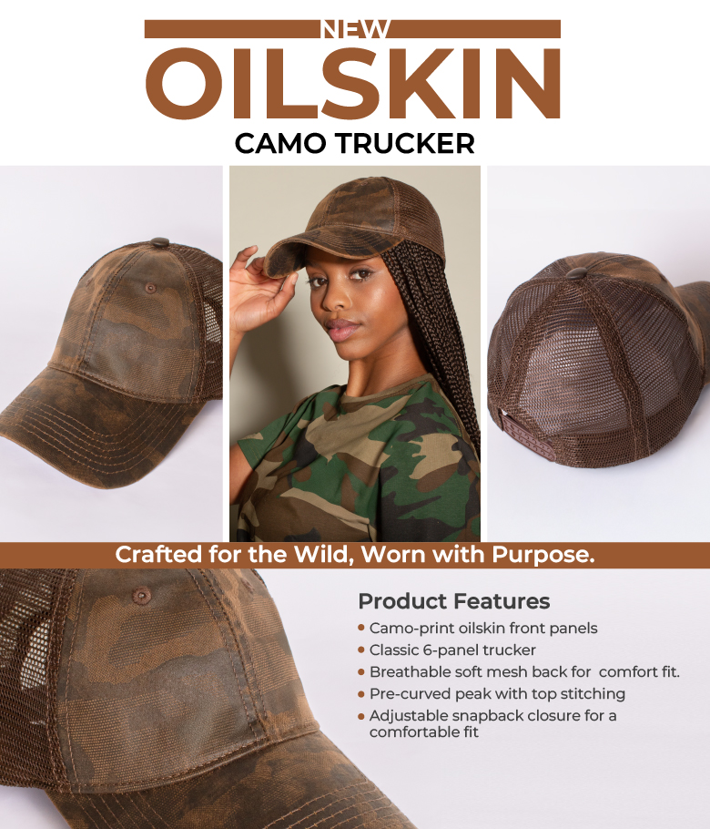 Oilskin Camo Trucker Cap - Image 3