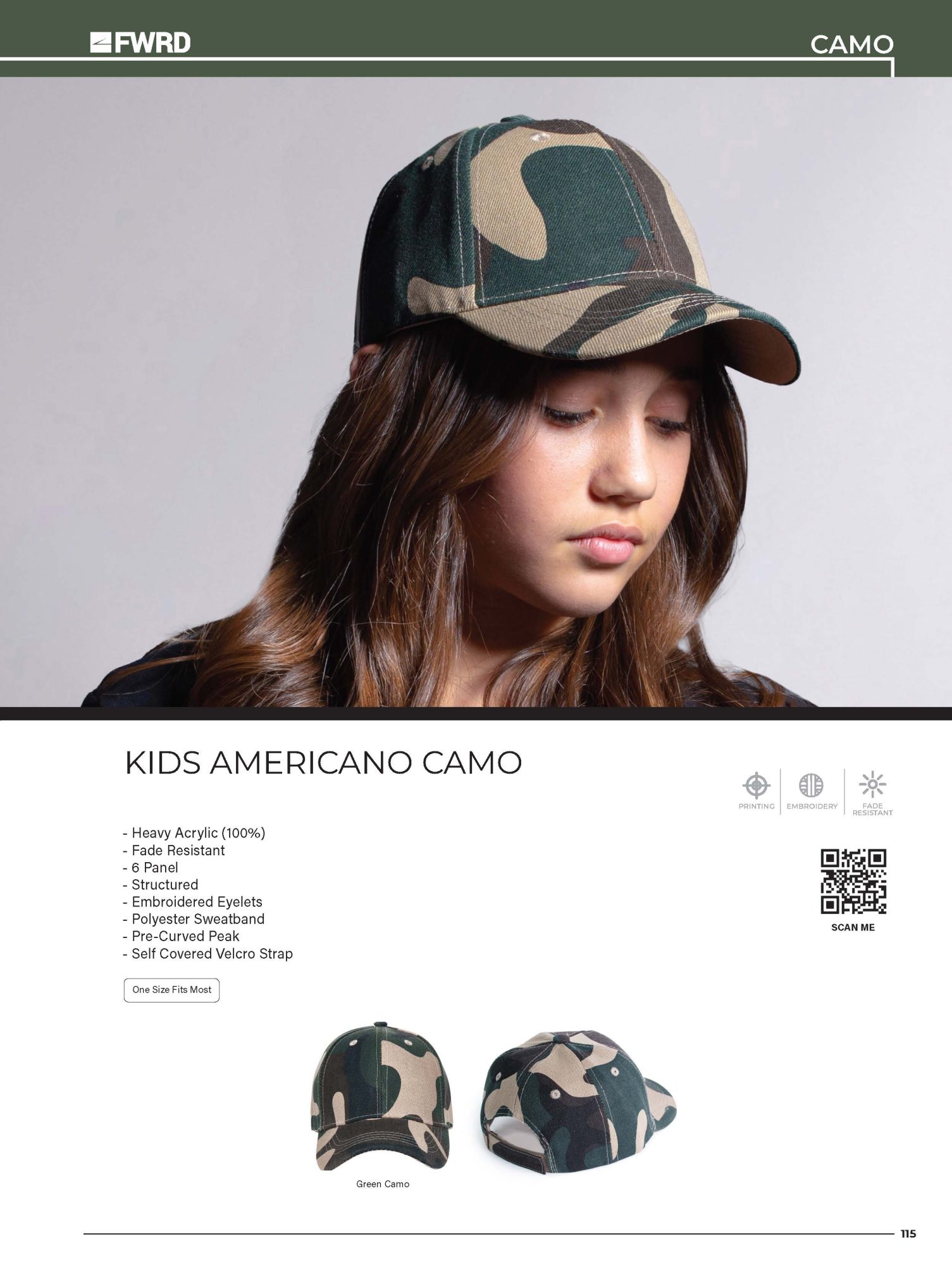 Kids Americano Camo Cap - Image 2