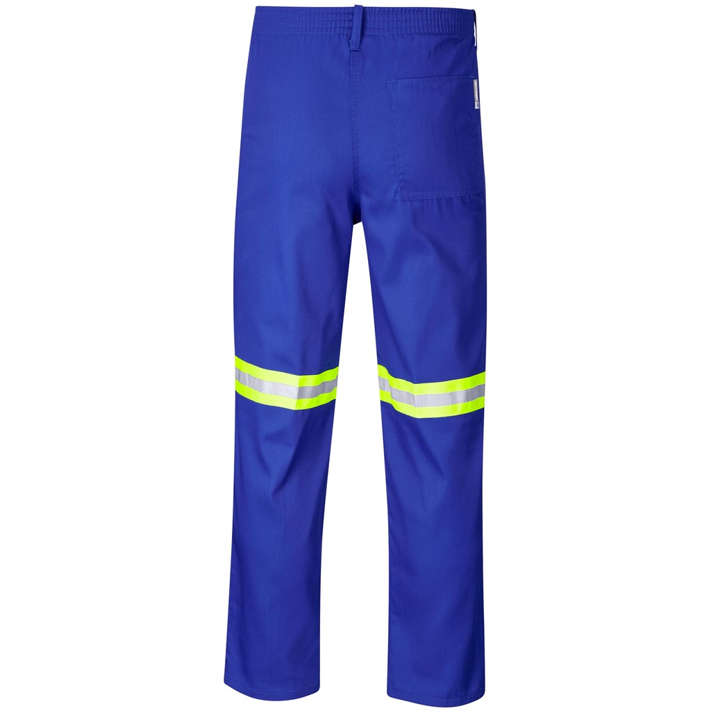 Trade Polycotton Pants- Reflective Legs- Yellow Tape- Royal Blue - Image 3
