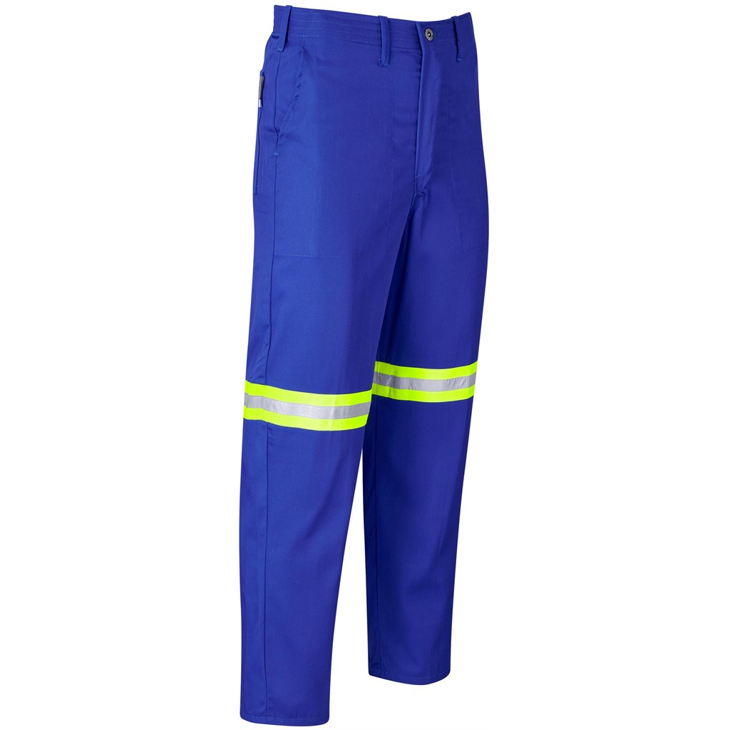 Trade Polycotton Pants- Reflective Legs- Yellow Tape- Royal Blue - Image 2