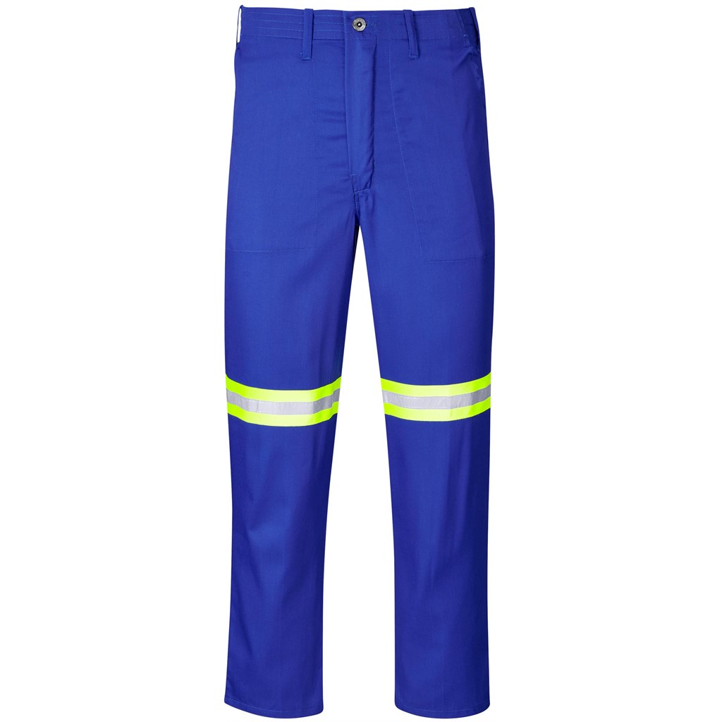 Trade Polycotton Pants- Reflective Legs- Yellow Tape- Royal Blue