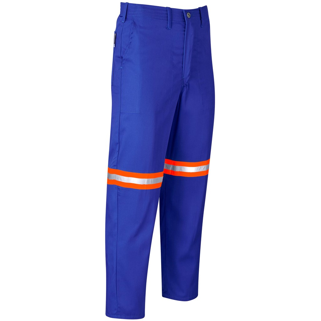 Trade Polycotton Pants- Reflective Legs- Orange Tape- Royal Blue - Image 3