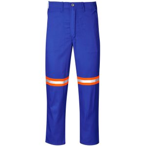Trade Polycotton Pants- Reflective Legs- Orange Tape- Royal Blue
