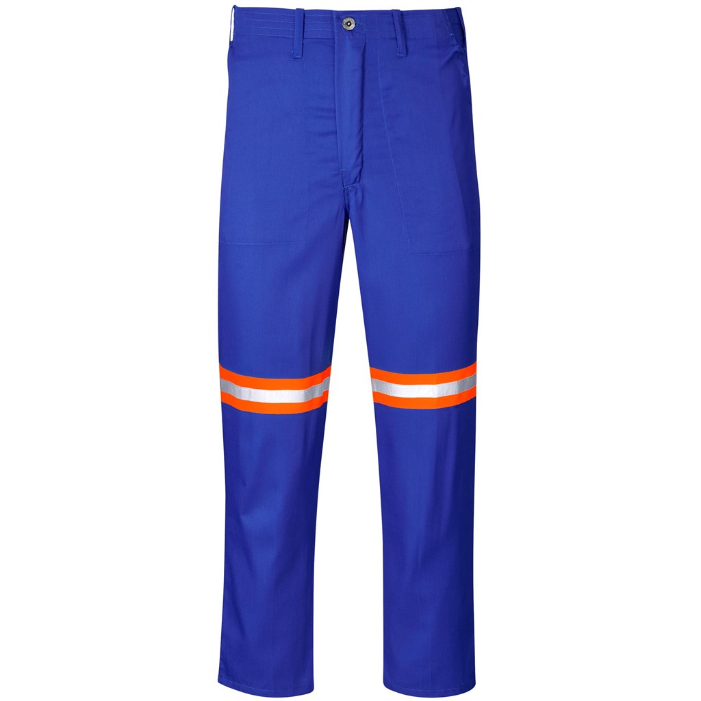 Trade Polycotton Pants- Reflective Legs- Orange Tape- Royal Blue