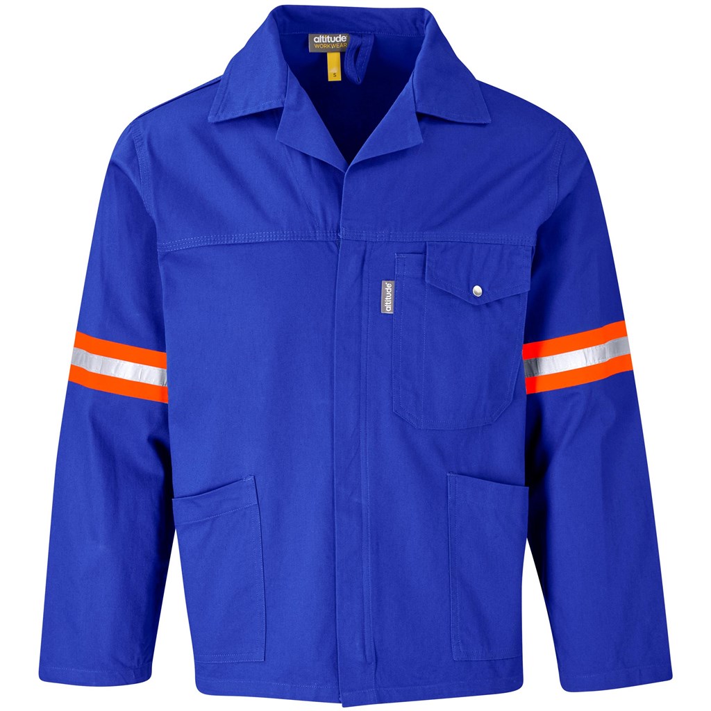 Artisan Premium 100% Cotton Jacket- Reflective Arms- Orange Tape- Royal Blue