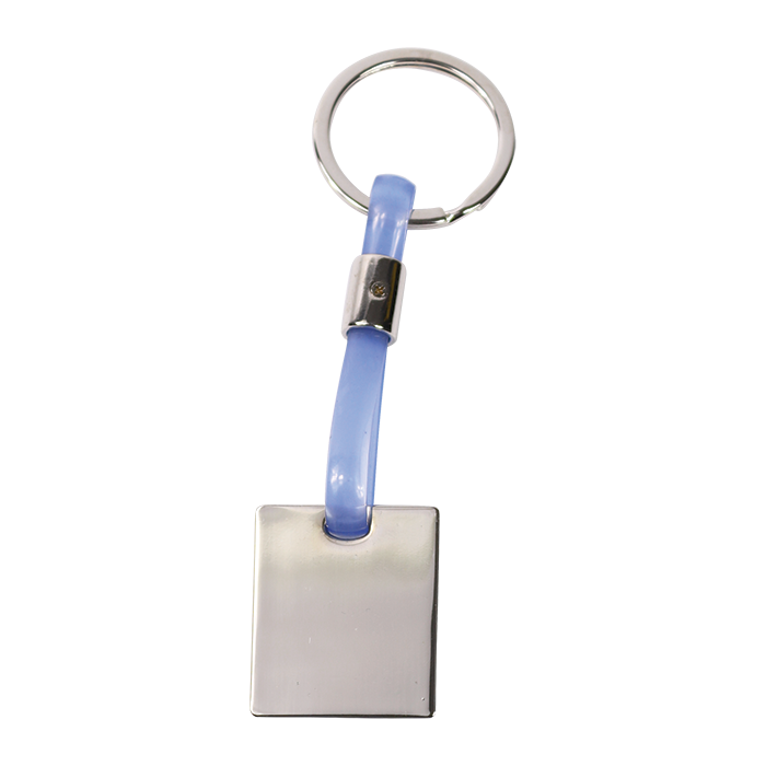 Shiny Nickel Keychain with Translucent Strap - Image 2